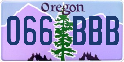 OR license plate 066BBB