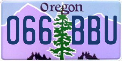 OR license plate 066BBU