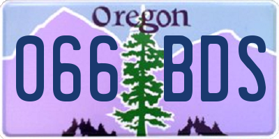 OR license plate 066BDS