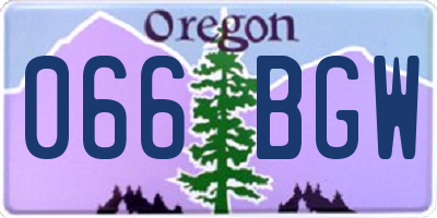 OR license plate 066BGW