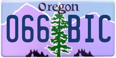OR license plate 066BIC