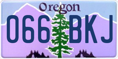 OR license plate 066BKJ