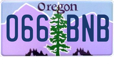 OR license plate 066BNB