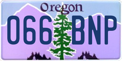 OR license plate 066BNP