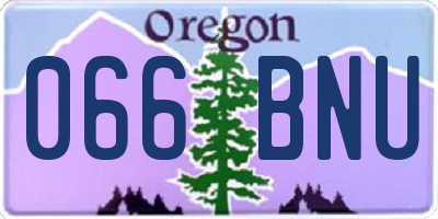 OR license plate 066BNU