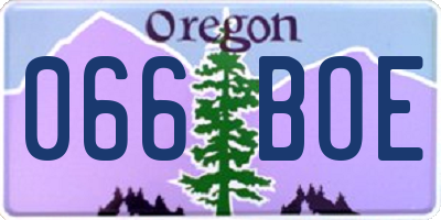 OR license plate 066BOE