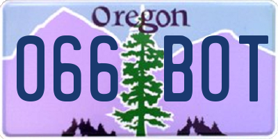 OR license plate 066BOT