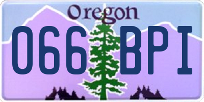 OR license plate 066BPI