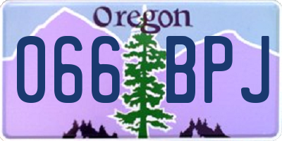 OR license plate 066BPJ