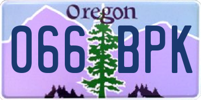 OR license plate 066BPK