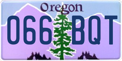 OR license plate 066BQT
