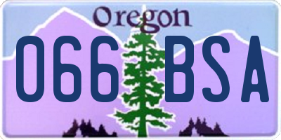 OR license plate 066BSA