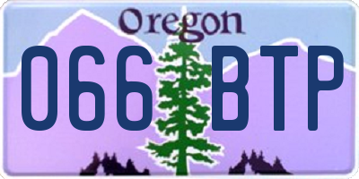 OR license plate 066BTP