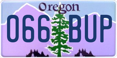 OR license plate 066BUP