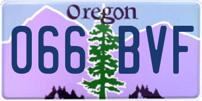 OR license plate 066BVF