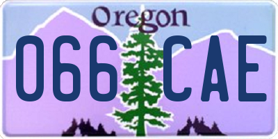 OR license plate 066CAE