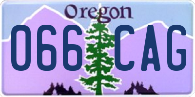 OR license plate 066CAG