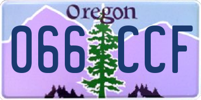 OR license plate 066CCF