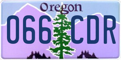 OR license plate 066CDR