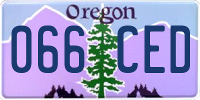 OR license plate 066CED