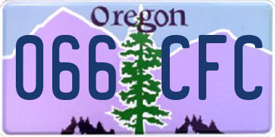 OR license plate 066CFC