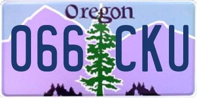 OR license plate 066CKU