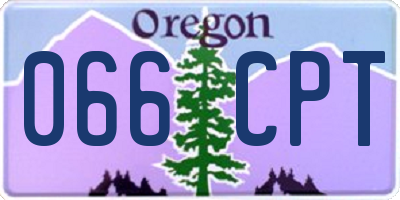 OR license plate 066CPT