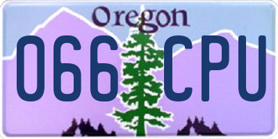 OR license plate 066CPU