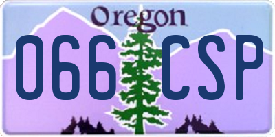 OR license plate 066CSP