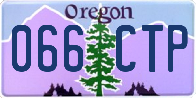 OR license plate 066CTP
