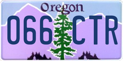 OR license plate 066CTR