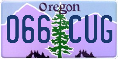 OR license plate 066CUG