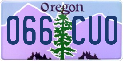 OR license plate 066CUO
