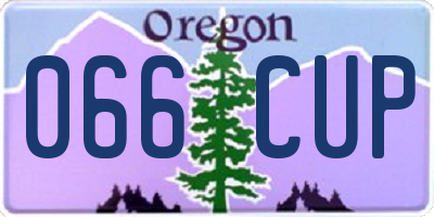 OR license plate 066CUP