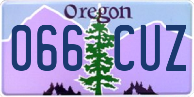 OR license plate 066CUZ