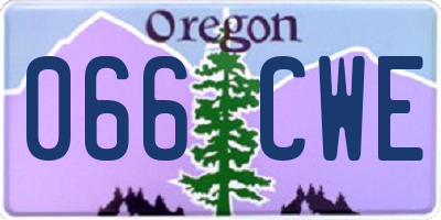 OR license plate 066CWE
