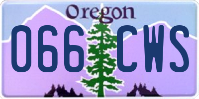 OR license plate 066CWS