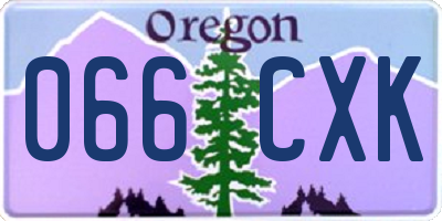 OR license plate 066CXK