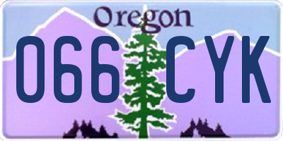 OR license plate 066CYK