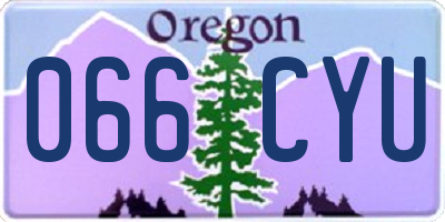 OR license plate 066CYU