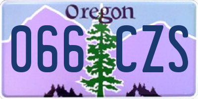 OR license plate 066CZS