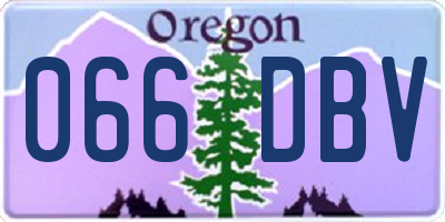 OR license plate 066DBV