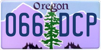 OR license plate 066DCP