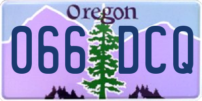 OR license plate 066DCQ