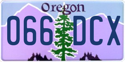 OR license plate 066DCX