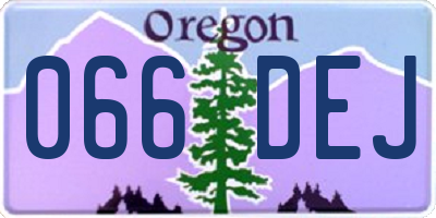 OR license plate 066DEJ