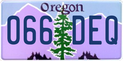 OR license plate 066DEQ