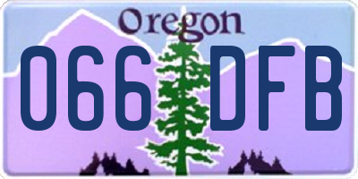 OR license plate 066DFB