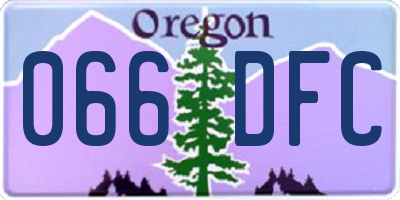 OR license plate 066DFC