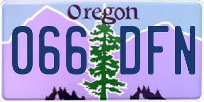 OR license plate 066DFN